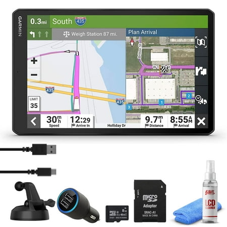 Garmin Dezl OTR710, Extra-Large, Easy-to-Read 7" GPS Truck Navigator, Custom Truck Routing, Birdseye Satellite Imagery with 8GB Micro SD Card, USB Car Adapter & 6Ave Cleaning Kit