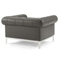 thumbnail image 6 of Modway Idyll Tufted Upholstered Leather Loveseat and Armchair in Gray, 6 of 6
