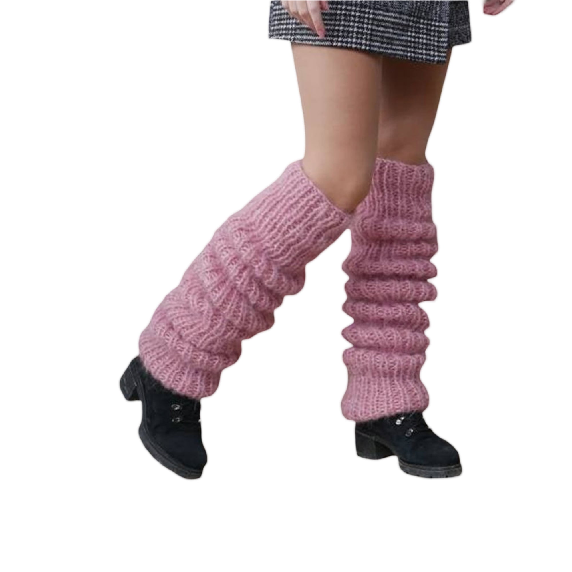 Huakaishijie Women Y2K Ribbed Knit Leg Warmers Long Leg Socks Warm Teen  Girls Boot Socks