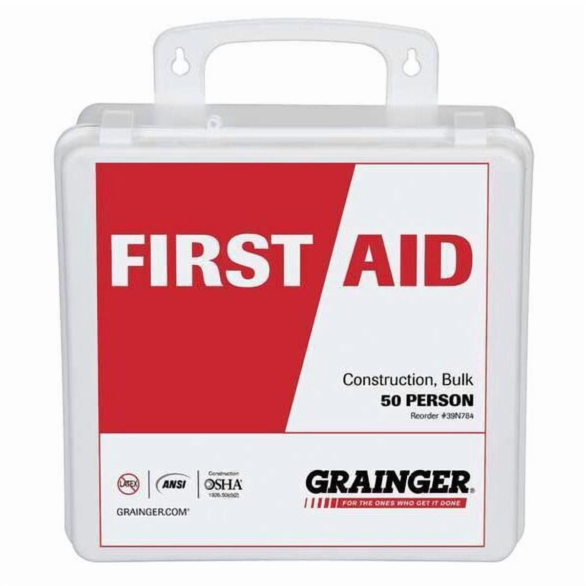 First Aid Kit and Housing, Plastic 103 Components, 50 People Served 54548