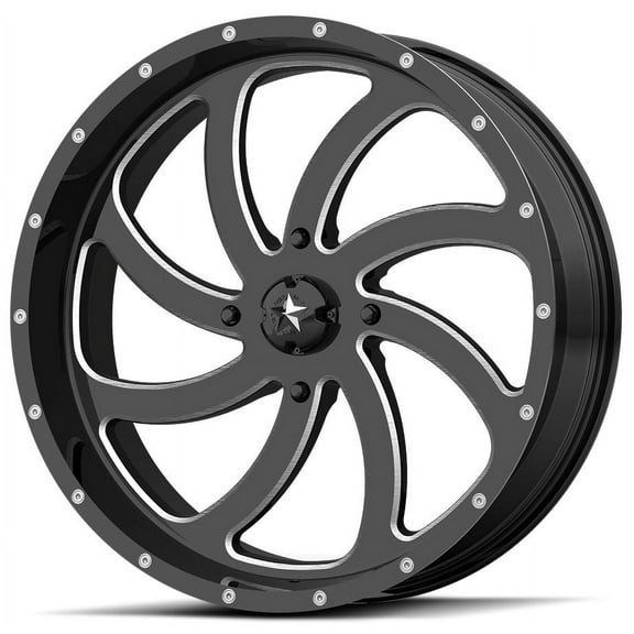 KMC-XD Wheels M36-022737M XDWM36-022737M SWITCH 22x7 4x137.00 GLOSS BLACK MILLED (0 mm)