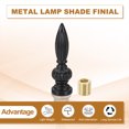 thumbnail image 3 of Uxcell 25x80mm Lamp Shade Finial, 2Pcs Lamp Finials Caps Knob M10*1mm Threaded, Black, 3 of 6