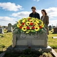 thumbnail image 5 of DVKOVI Artificial Cemetery Flowers for Grave HeadstOne Flower Saddle Silk Sunflowers Cemeteries Memorial DecoratiOn B One Size, 5 of 6