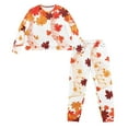 thumbnail image 4 of Yuyamidu Thanksgiving Ladies Sleepwear Set Maple Leaves Long Sleeve Pajamas for Women Size 2XL Music Note Pajama Outfits Cozy Sleep Set of 2 Fall Winter Jogger Yoga Home Wear, 4 of 7