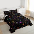 thumbnail image 3 of Manfei Cute Cat Queen Comforter Set,Galaxy Stars Print Bedding Sets,Boho bohemian Style Bedding Comforter Set For Girls Kids,Ultra Soft Home Decor Reversible,3-Piece, 3 of 8