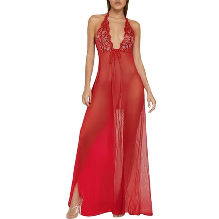 Cute Nightgowns For Women Womens Babydoll Dress Red Lingerie Set For Women Lace Nightgown Sexy Pajamas