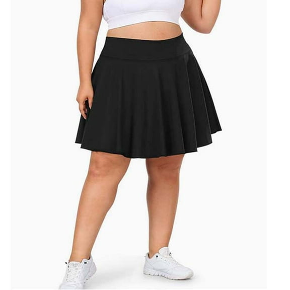 Plus Size Tennis Skirt for Women with Pockets, Women's High Waisted Tummy Control Athletic Golf Skorts Skirts for Running Casual XL-5XL