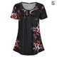 thumbnail image 1 of Camiseta estampada Mujer Verano Cuello redondo Blusa de manga corta Top suelto, Negro, S Methold AP001352-01, 1 of 7