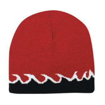 Otto Cap Flame Design Acrylic Knit 8 Reversible Beanie - Hat / Cap for Summer, Sports, Picnic, Casual wear and Reunion etc
