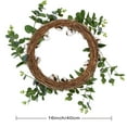 thumbnail image 4 of Coolmade 16" Cotton Wreath Decor, Fake Eucalyptus Green Leaves Wreath with Full White Fluffy Cotton Bolls for Farmhouse Decor Front Door Window Wall Wedding Centerpiece, 4 of 5