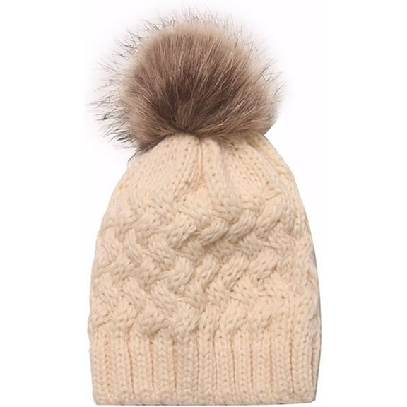 LinYooLi Wool Knitted Hat Winter Beanie Hats for Women Warm Soft Slouchy Skully Cap