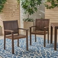 thumbnail image 3 of GDF Studio William Outdoor Acacia Wood Dining Chairs, Set of 2, Dark Brown, 3 of 9