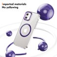 thumbnail image 4 of Magnetic for iPhone 12 Pro / 12 6.1" Clear Case Compatible with Magsafe Military-Grade Protection Shockproof Phone Bumper,Anti-Scratch Drop Proof Anti-Fingerprint Clear Hard Back Cover Back,Purple, 4 of 9