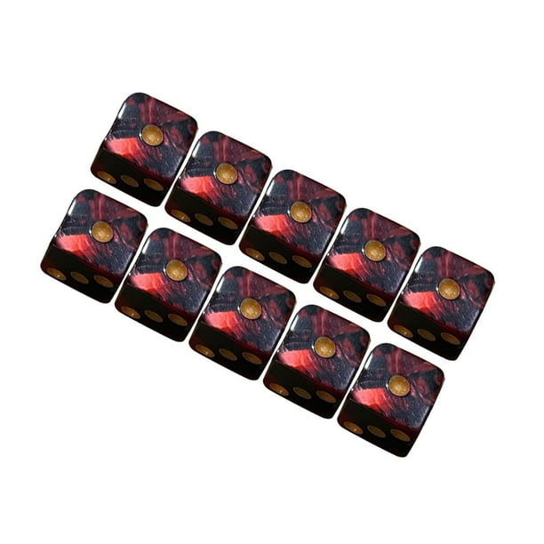 Paquete de 10 dados de seis caras, juguetes de barra opacos D6 de 16 mm para juegos de mesa de rol y matemáticas. Rojo