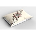 thumbnail image 2 of Ambesonne Traditional Pillow Sham 2 Pack, Far Eastern Floral Art, 26"x20", Maroon Black and Brown, 2 of 3