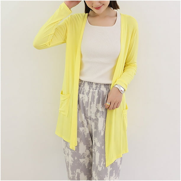 Cárdigan de manga larga para mujer, cárdigan, blusa para mujer