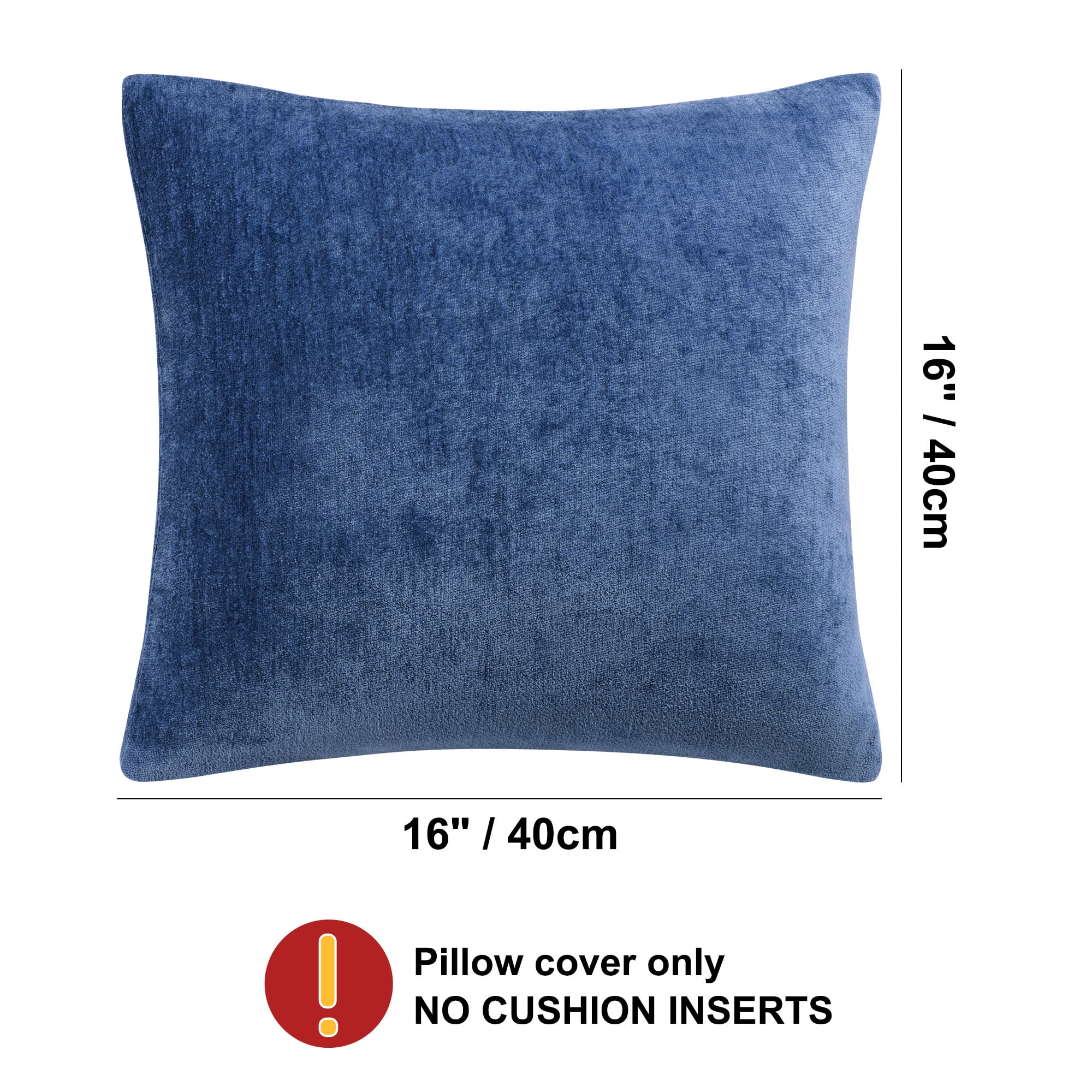 Unique Bargains Soft Water Repellent Throw Pillow Covers Navy Blue 16"x16"