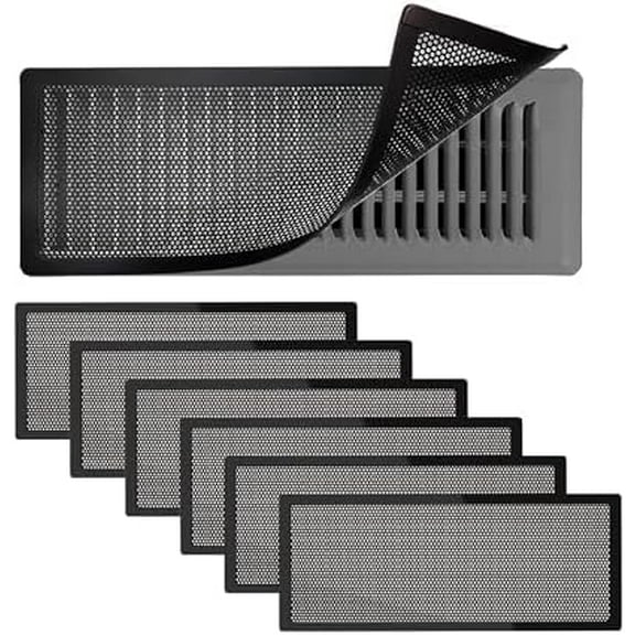 6 PCS Magnetic Vent Covers-4x10 Magnetic Air Vent Covers with Mesh Screen for Floor/Wall/Ceiling Registers-Easy to Install, Secure Fit, Durable Design-Black