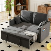 Convertible Sofa Bed,3 in 1 Sleeper Sofa with 2 Pillows and Adjustable Backrest for Living Room Office,Gray