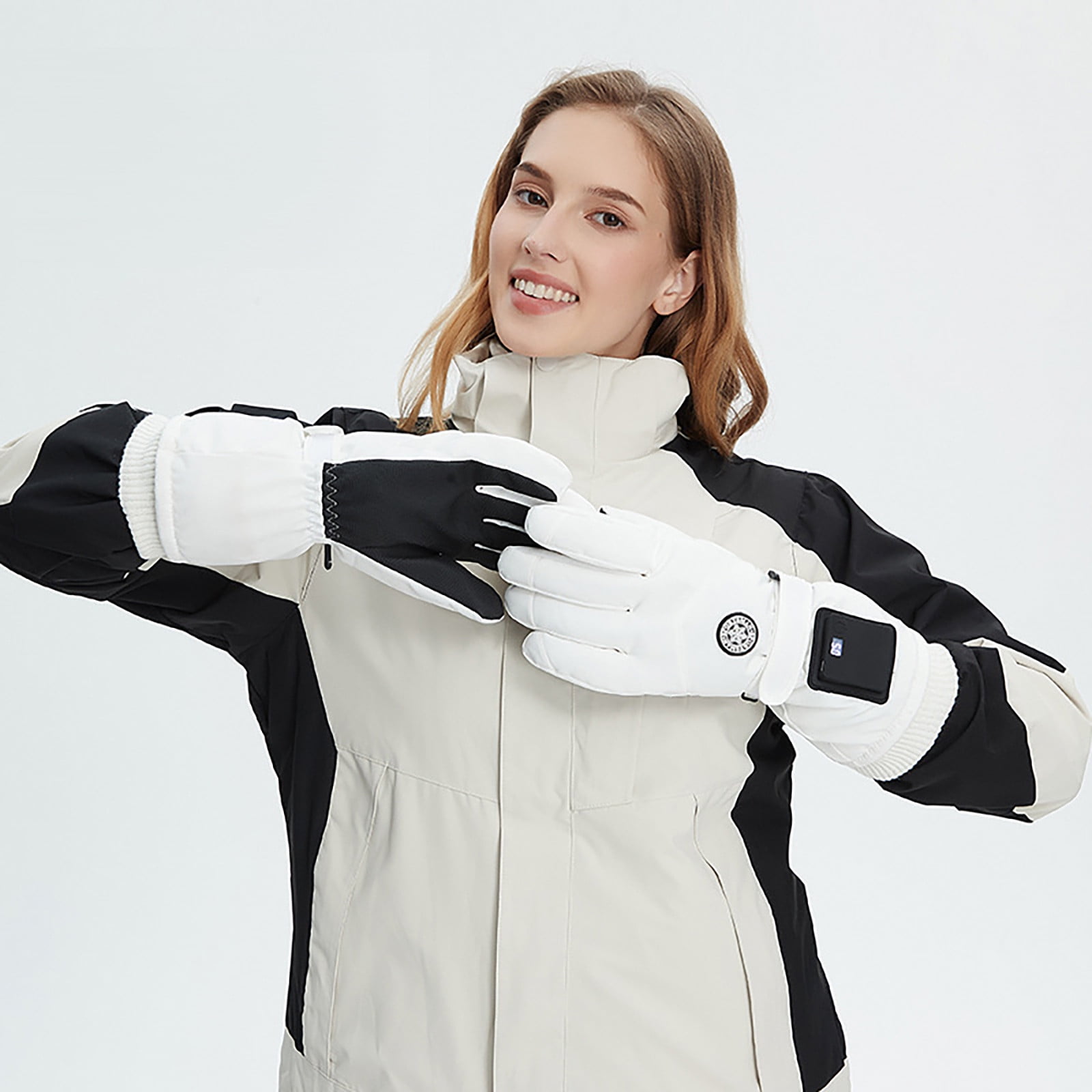 USB Heated Gloves Rechargeable Heating Gloves for Men and Women with Digital Display, Battery Heated Winter Gloves for Skiing Snowboarding and Outdoor Cold Weather