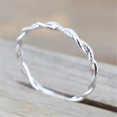 thumbnail image 3 of Sterling Silver Stack Twisted Ring Twist Ring Stackable Diamond Rings Wedding Party Women Fashion Ring(Silver,7), 3 of 3