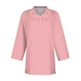 thumbnail image 4 of Mohiass 3/4 Sleeve Polo Shirts for Women Basic Button Up Tops Lapel Collared T Shirts Trendy Summer Casual Shirts Pink S, 4 of 4