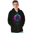 thumbnail image 5 of Vaporwave NASA Space Shuttle Specs Zip Up Hoodie Men's Women's Brisco Brands S, 5 of 6