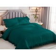 thumbnail image 2 of 1 Piece Luxury Vintage Ruffle Pattern Comforter By D.N.G. BEDDINGS Premium Super Soft, All Season, 800 Thread Count 100% Egyptian Cotton King/California King Size Teal Color, 2 of 8