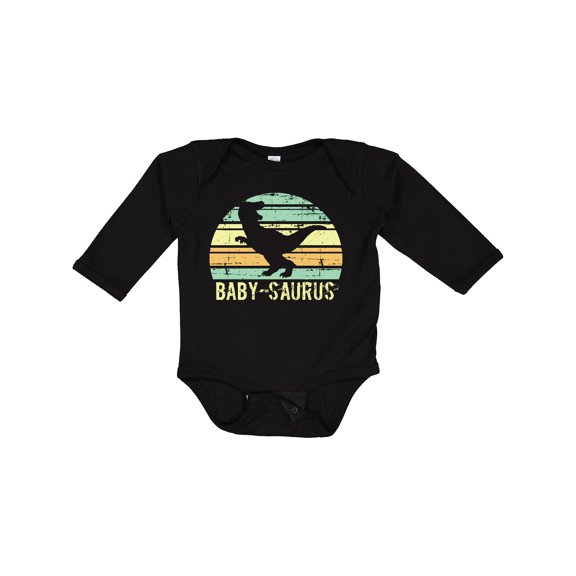 Inktastic Grunge Baby-saurus T-rex Boys or Girls Long Sleeve Baby Bodysuit