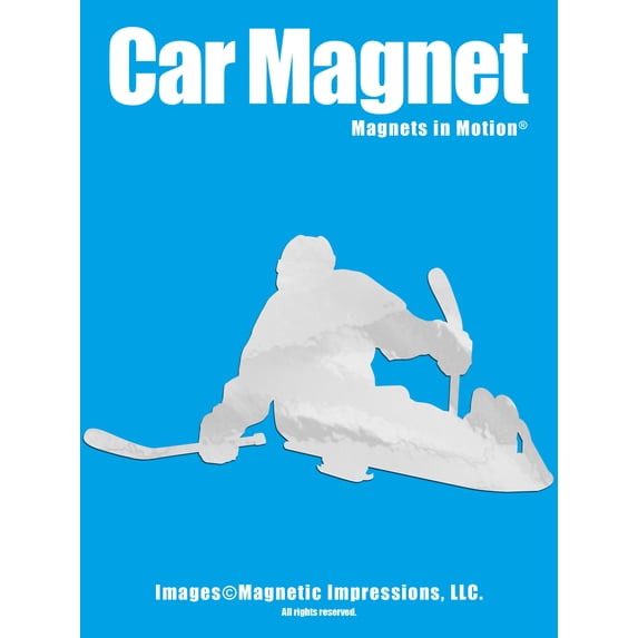 Magnets in Motion Sled Hockey Player Car Magnet Chrome