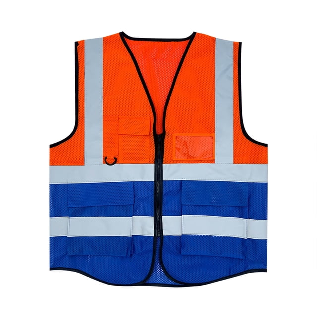 Tauxra Work Jacket for Men, High Visibility Jacket with Reflective Safety Stripes, Lightweight Breathable Fleece and Full Zip with Multiple Pockets for Outdoor Work and Wear