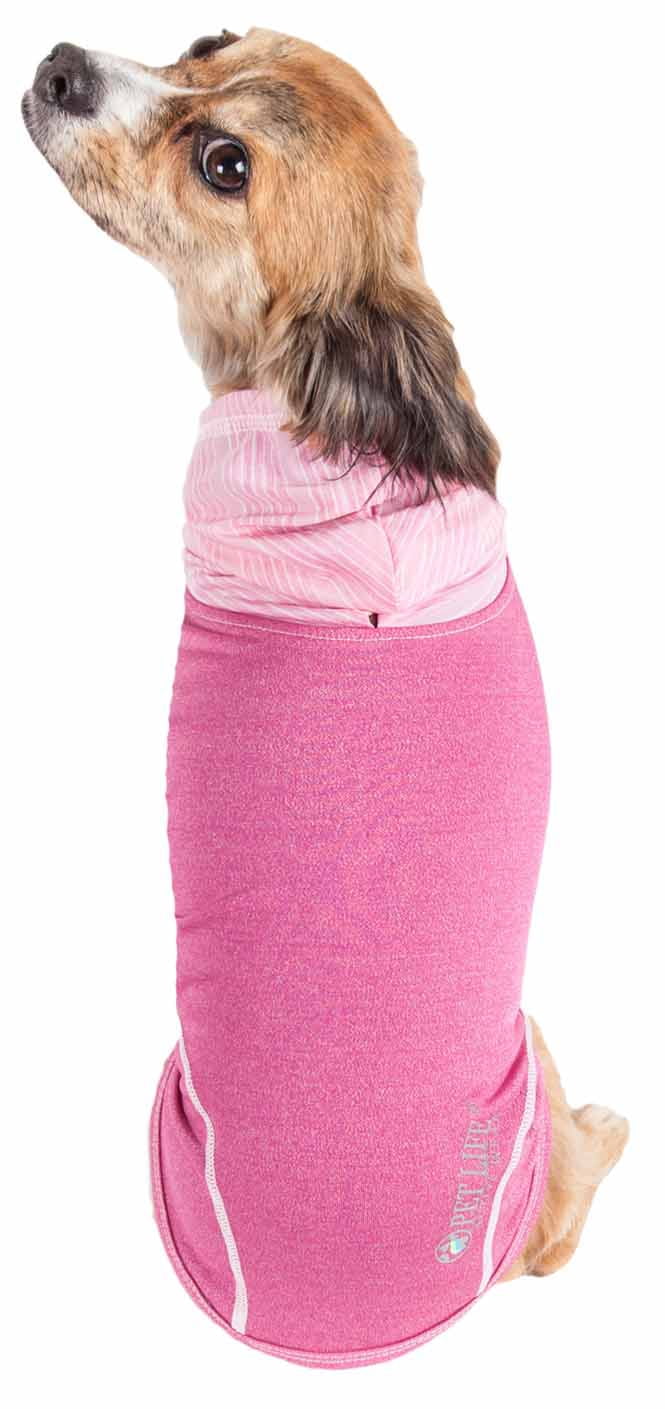 Pet Life ® Active 'Pull-Rover' 4-Way Stretch Sleeveless Fitness Yoga Dog T-Shirt Hoodie