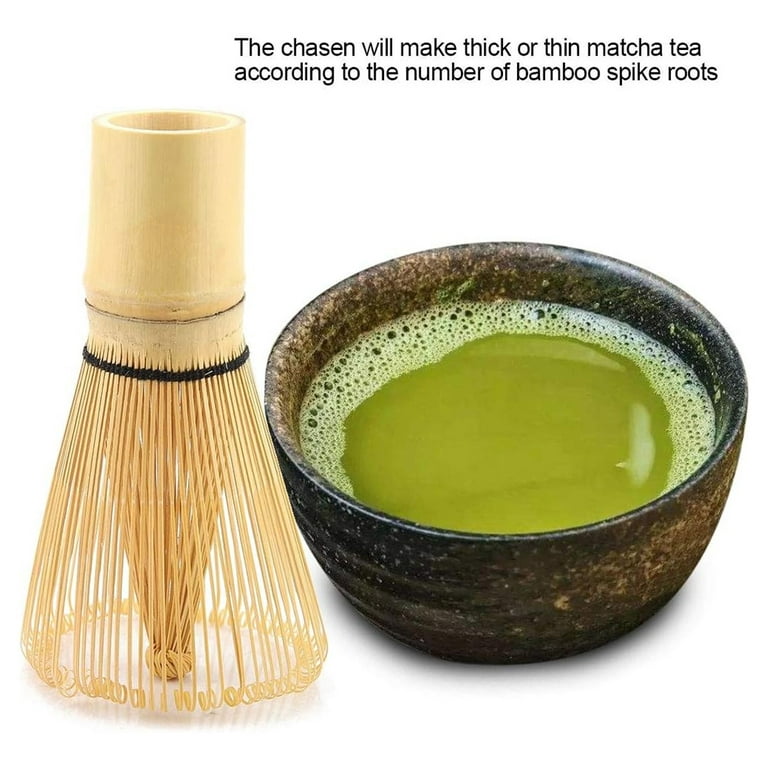 Ywlanda Matcha Whisk Set - Traditional Handmade Starter Kit Easy Turns Organic Green Powder Into Ceremonial Matcha Tea, Bamboo Whisk, Brown