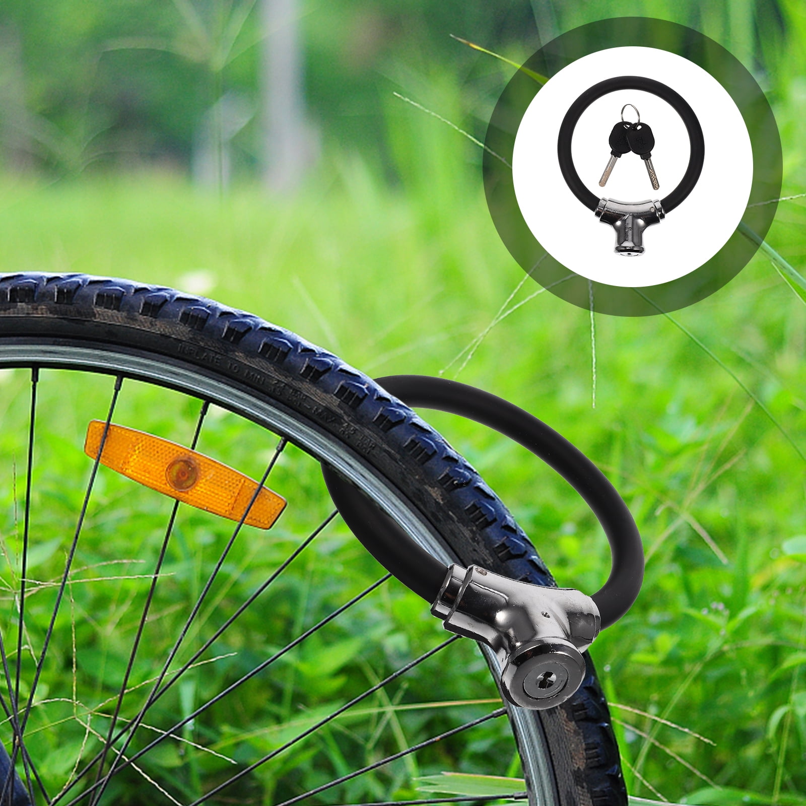 WRISTBIQUE Bike Chain Lock Metal 3Sets Anti Theft For Cyclists Outdoor Cycling 5.74X4.72X0.98In