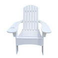 thumbnail image 3 of Resenkos Indoor/Outdoor Wood Adirondack Chair, Polywood Adirondack Chair with Hole to Hold Umbrella on The Arm, White, 3 of 8