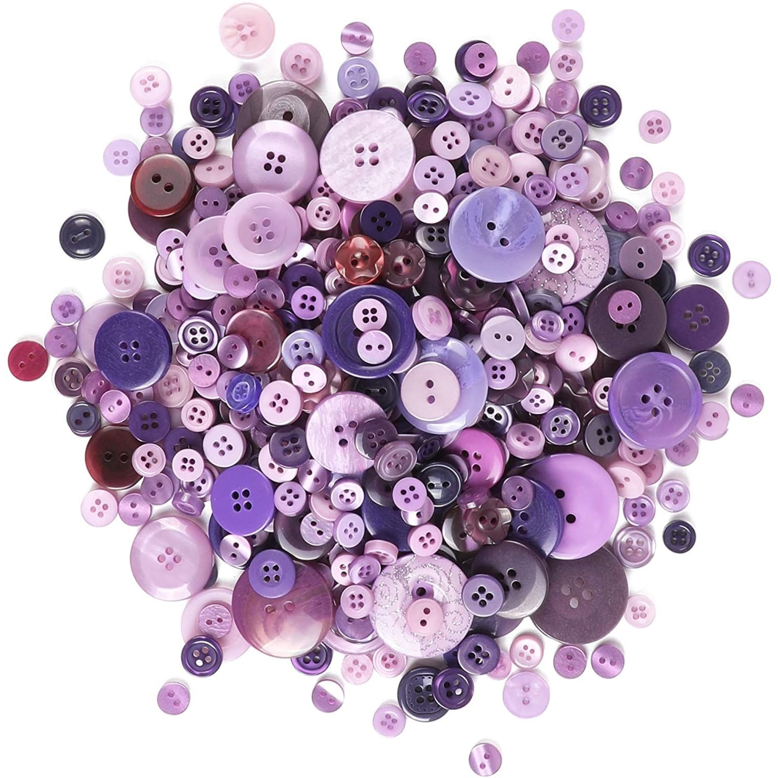 8 Violet Purple Plastic Heart Shaped 2 Hole Small Buttons 3/8” Lot P6
