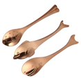 thumbnail image 1 of Golden Stainless Steel Animal Spoon for Dessert Use 3Pcs Set, 1 of 4