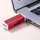 thumbnail image 1 of Lector De Tarjetas De Memoria Múltiple Usb2.0 4 En 1 Para Sd/Sdhc/Mini Sd/Mmc/Tf (Rojo), 1 of 7