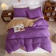 thumbnail image 4 of PinkMemory Purple Duvet Cover Queen,Reversible Purple and Camel Bedding Set with Pillowcases Soft Durable Zipper, 4 of 7