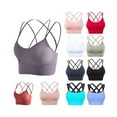 thumbnail image 3 of StrappySportsBrasForWomen,PaddedCrossBackSportBrasWithElasticShoulderStraps,Double-layerHemForMediumSupportSeamlessKnittedSexyCr, 3 of 3