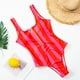 thumbnail image 2 of Gibobby Traje de baño de una pieza Traje de baño de bikini con estampado retro de moda grande para mujer(Rosa,G), 2 of 3