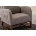 thumbnail image 5 of Modern Nursery Rocking Chair, Glider Upholstered Accent Chair with High Backrest & Solid Wood Legs, Comfy Armchair Nursery Rocker with Side Pocket for Living Room, Bedroom, Grey, 5 of 9