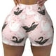thumbnail image 2 of Balery Swan And Flowers2 Pantalones cortos de entrenamiento estampados para mujer, sin costuras, ajustados, para gimnasio, yoga, correr, deportes, ejercicio activo, fitness.-Large, 2 of 8