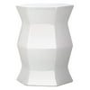 Safavieh Modern White Hexagon Ceramic Decorative Garden Stool