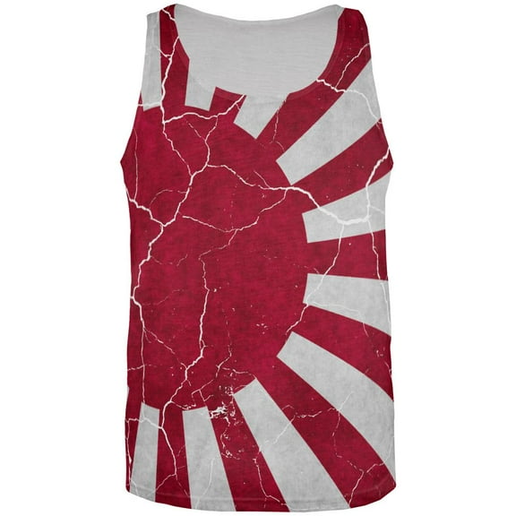 Distressed Japanese Rising Sun Flag All Over Mens Tank Top Multi MD