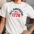 thumbnail image 3 of Smartprints All American 1776 Patriotic USA Women's T-Shirt White, Cotton, S, 3 of 4
