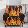 thumbnail image 2 of HELLHERO Non Slip 4 Pack Recliner Chair Covers for Kids, Polyester Spandex Fabric Easy to Install Reclining Chair Covers for Office, Fire Pattern Design, 2 of 8