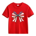 thumbnail image 4 of BRGZLK Boys Girls Independence Day Patriotic Top Funny USA American Flag Printed Tees Kids Casual Loose Round Neck Short Sleeved T-Shirts Red 7-8 Years, 4 of 4