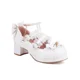 thumbnail image 1 of Zapatos de tacón alto con correa cruzada para mujer, bombas Mary Jane para fiesta, boda, Cosplay, blanco, rosa, negro, fresa, arco, Princesa, Cosplay, Lolita, 1 of 5