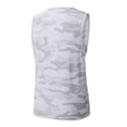 thumbnail image 4 of Men's Camo Print Sleeveless Tank Top, Quick Dry Workout Muscle Tee, Crew Neck Breathable Gym Shirt for Running, Training & Casual Wear White XL, 4 of 5